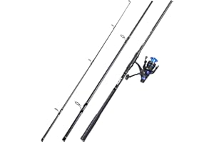 Sougayilang Surf Fishing Rod Combo Medium/Heavy 3 Piece Baitfeeder Spinning Combo with 4000 Size Reel for Travel