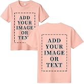 FEEGO Thickened Cotton Short Sleeve Custom T-Shirts,Front &amp; Back Print,Personalized with Your Photo,Fit for Men Women