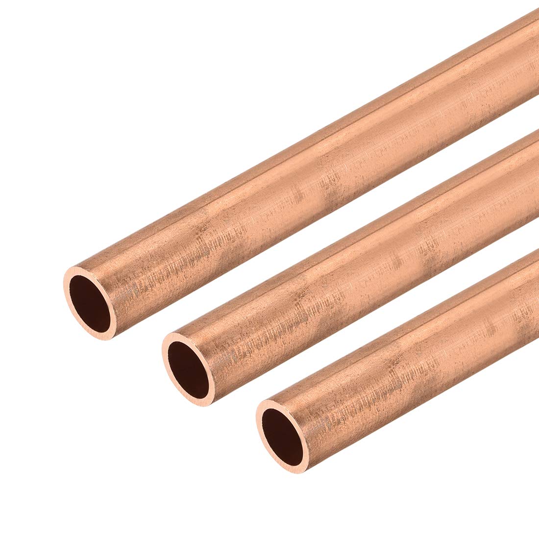 sourcing map Copper Round Tube, 9mm OD 1mm Wall Thickness 300mm Long Straight Pipe Tubing 3 Pcs