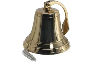 REDSKY TRADER Nagina International's 8" Polished Brass Dinner Bell - Nautical Ship Decor