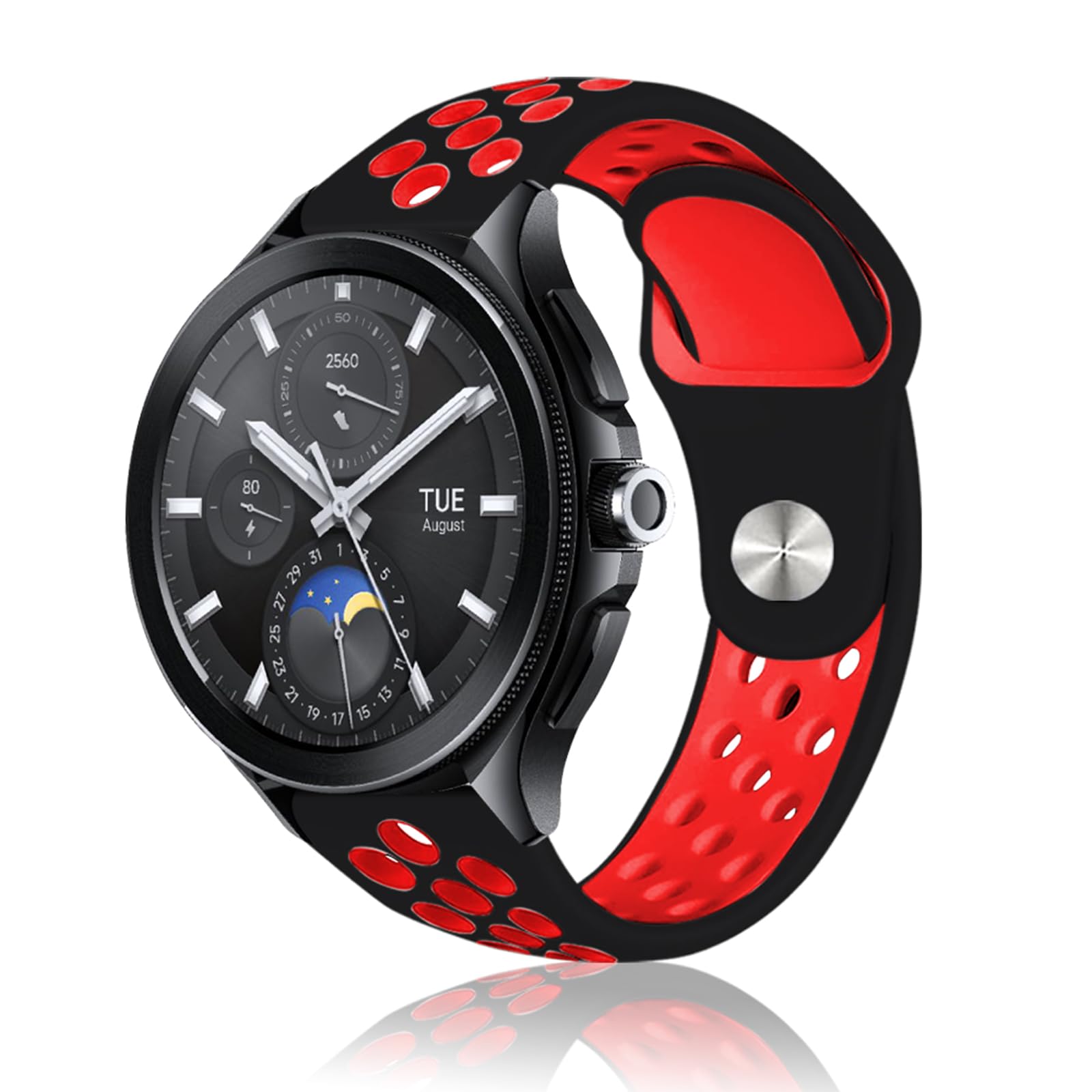 PaceBid 22mm Strap Compatible with Xiaomi Watch S4/Redmi Watch 5 Active/5 Lite/S4 Sport/S3/S1 Pro/S1 Active/S1, Silicone Sport Replacement Watch Band for Xiaomi Watch 2/2 Pro/Mi Watch - Black/Red