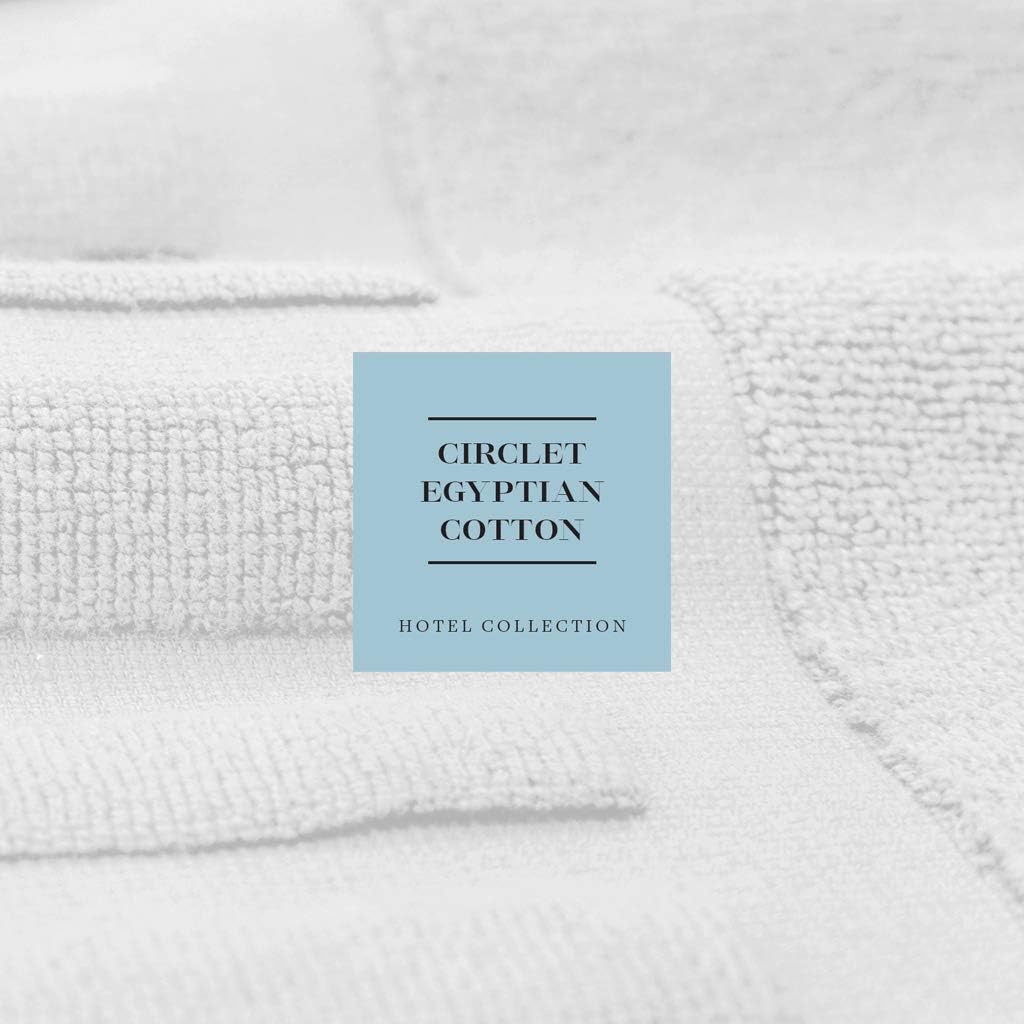 Luxury Bath Mat Floor Towel Set - Absorbent Cotton Hotel Spa Shower/Bathtub Mats [Not a Bathroom Rug] 22"x34" | White | 2 Pack: Home & Kitchen