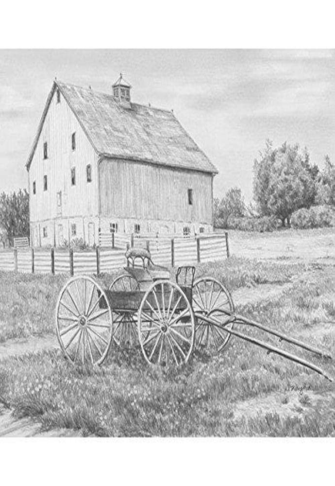 Royal & Langnickel 9 x 11 inch Country Wagon Pre-Printed Sketching Made Easy Drawing Set