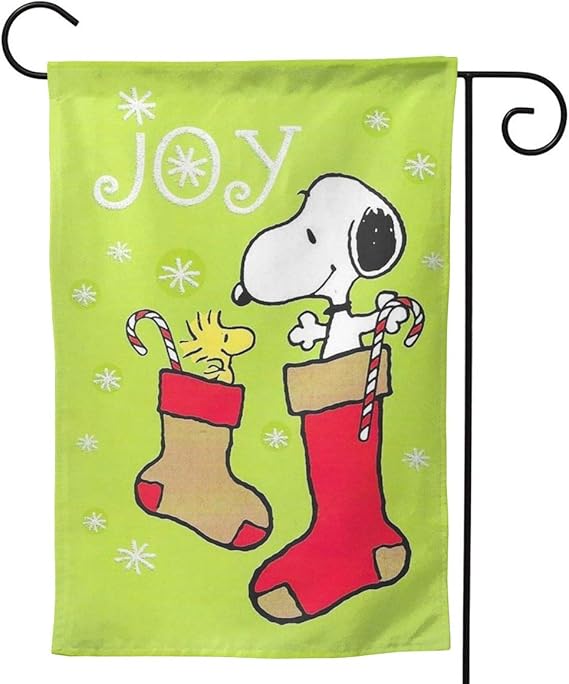 OAbear Christmas Snoopy Garden Flag Unique Double Sided