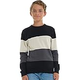 Sezzit Boys 100% Cotton Crewneck Sweater Soft Knit Pullover for Fall and Winter Long Sleeve Warm Knit