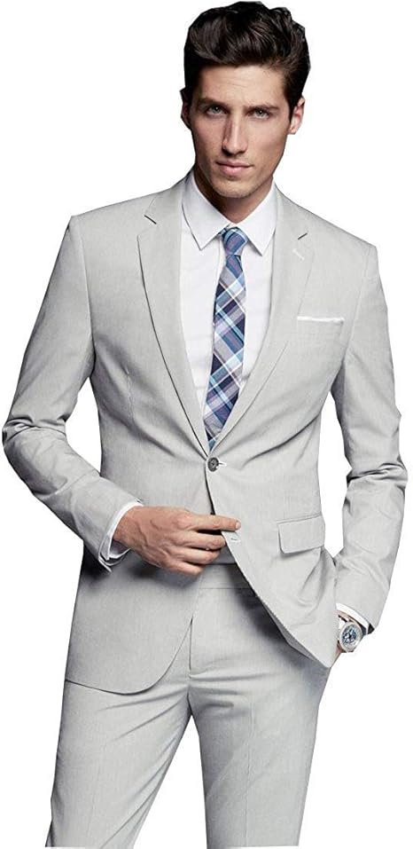 costume mariage gris clair