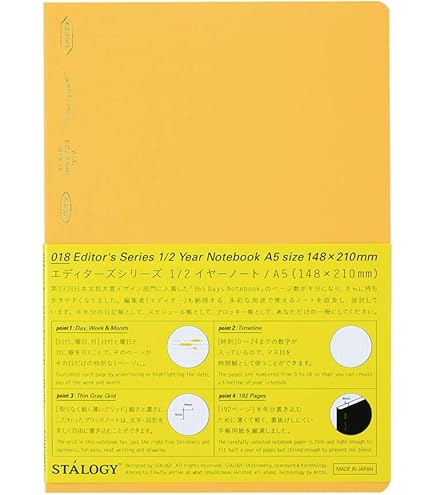 Nitoms S4107 STALOGY Notebook, A5, Squared, 365 Days