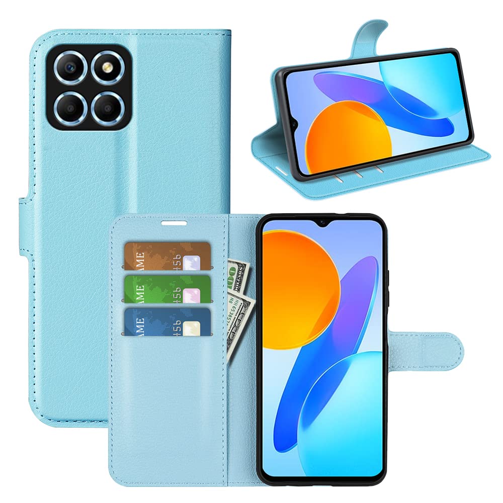 JIUNINE Case for Honor X6 / Honor X8 5G / Honor 70 Lite, Leather Wallet Case Flip Cover with [Card Slot] [Magnetic Closure] [TPU Inner Shell] for Honor X6 / Honor X8 5G / Honor 70 Lite, Blue