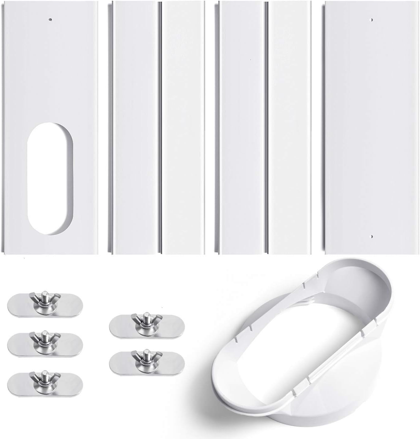 YoleShy Portable Air Conditioner Window Kit with Coupler Adjustable Window Seal for AC Unit, Sliding AC Vent Kit for Exhaust Hose, Universal for Ducting with 5 Inches Diameter: Health & Personal Care