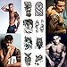 Playmax 8 Sheets of Stylish Waterproof Large Snake Koi Fish Skull Owl Wolf Mechanical Arm Devil Biker Gym Lover Body Arms Shoulders Chest Back Temporary Tattoo Stickers for Teens Guys Boys Men