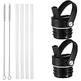 IRON °FLASK Straw Lid for Narrow Standard Mouth Insulated Sports Water Bottles, Standard Mouth, BPA Free, 2 Lids, 4 Straws, 2 Cleaning Brushes (Midnight Black)