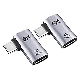 Cable Matters 2-Pack 40Gbps Flat Right Angle USB C Adapter | [4K@240Hz Video, 240W Charging, 40Gbps Data Transfer] 90 Degree, Compatible with Thunderbolt 4, iPhone 17/16, Steam Deck