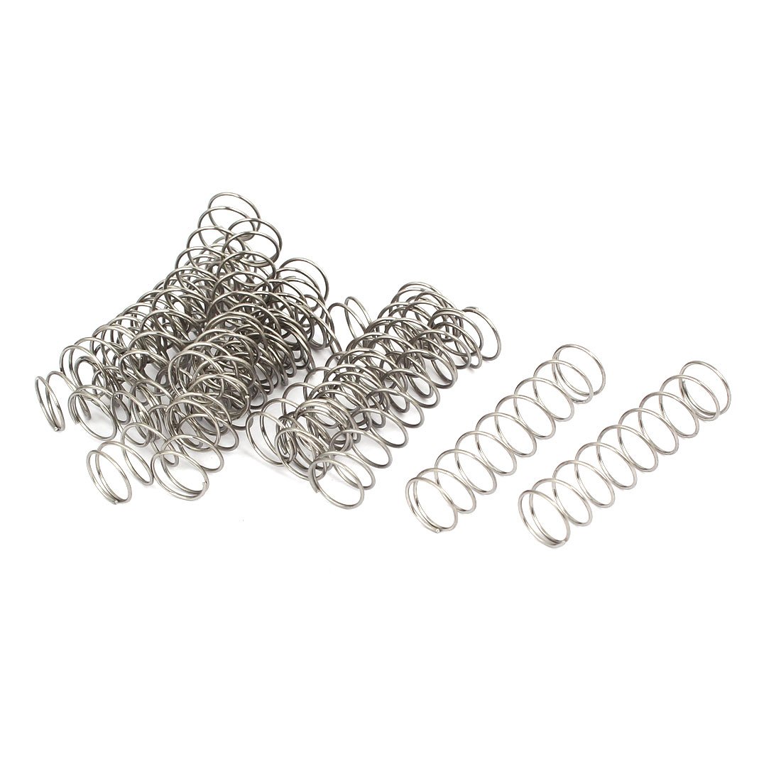 sourcingmap Compression Spring,304 Stainless Steel,12mm OD,0.8mm Wire Size,50mm Free Length,Silver Tone,20Pcs