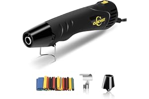 Mini Heat Gun, CUBEWAY 350W 662°F Tiny Hot Air Gun Kit with 6.56ft Long Cable, Reflector Nozzle and Heat Shrink Tubing for Wire Connectors, Embossing Small Heat Gun for Epoxy Resin Vinyl Craft