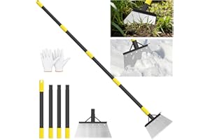 Ergohortus Garden Shovel, 26cm Multifunctional Flat Garden Cleaning Spade with Handle, Stainless Steel Moss Remover Tool, Gar