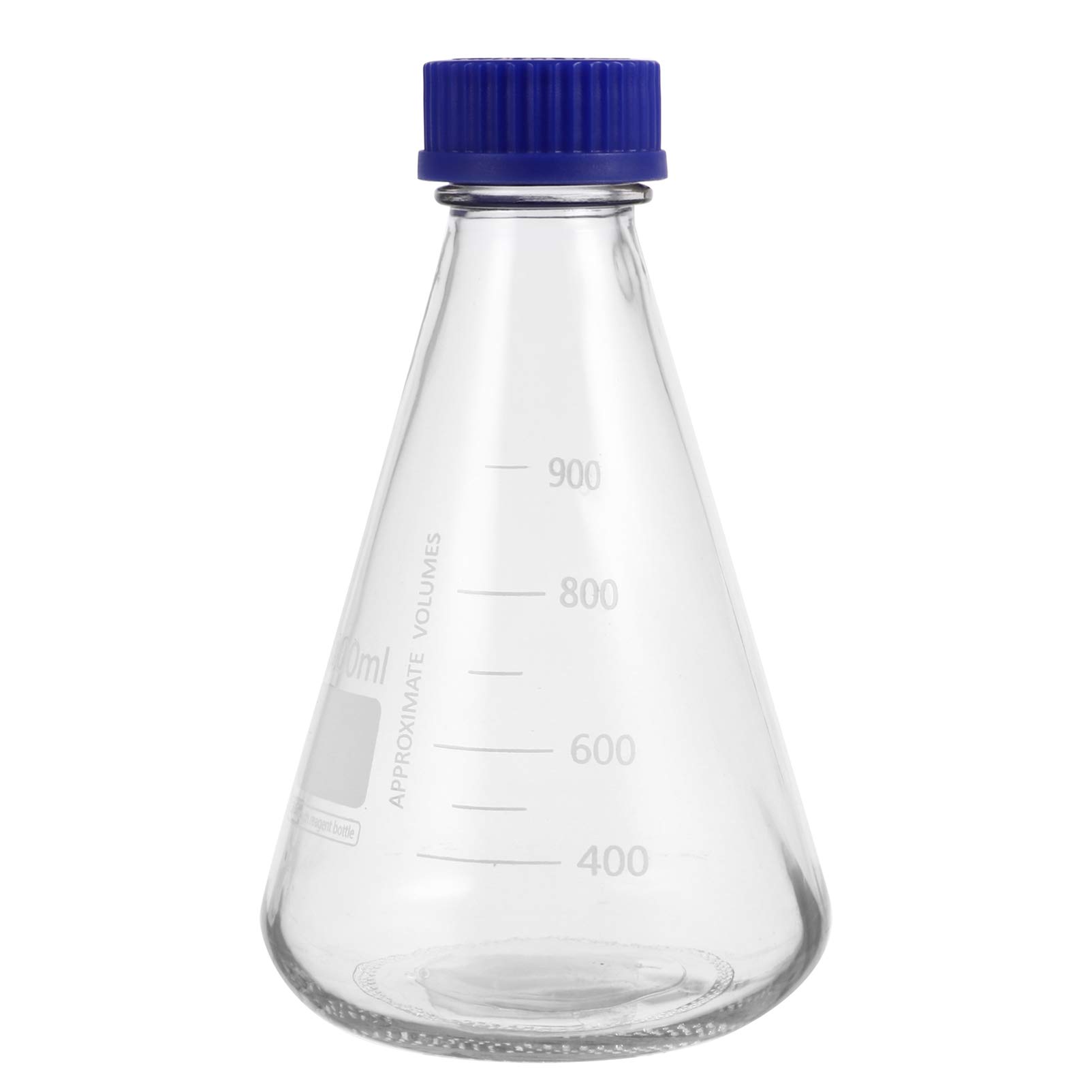 ULTECHNOVO Erlenmeyer Flask 1000mL Conical Experiment Flask Glass Erlenmeyer Flask with Screw Cap for Scientific Laboratory Tools