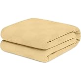 Avalon Bedding 100% Cotton Blanket Twin Size Thermal Blanket (72"x90") - Perfect Cotton Blankets Twin Size for Layering Bed in Any Season - Cotton Blankets for Bed (Beige)