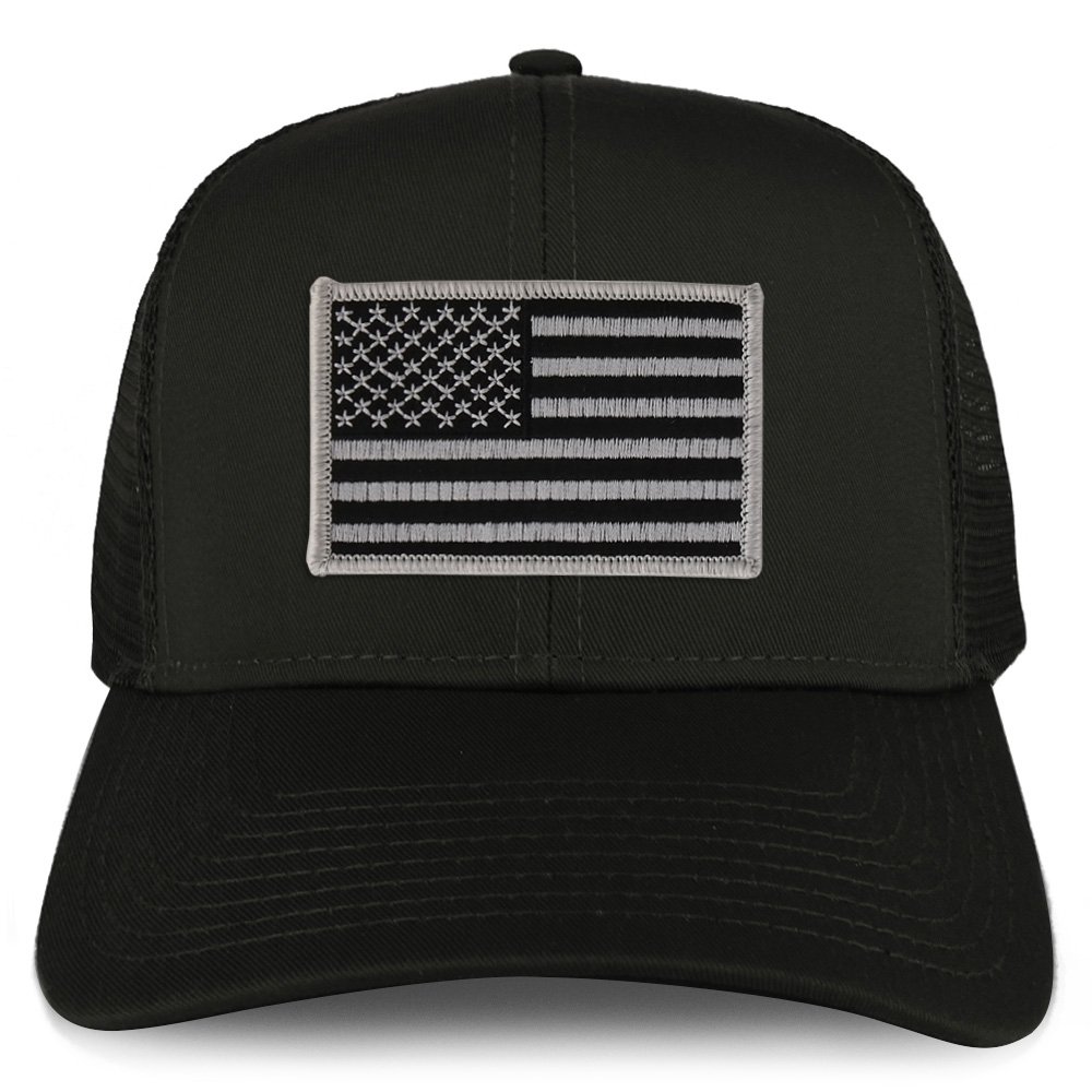 Armycrew XXL Oversize Trucker Cap - White With USA Flag Patch, Mesh Back - View #3