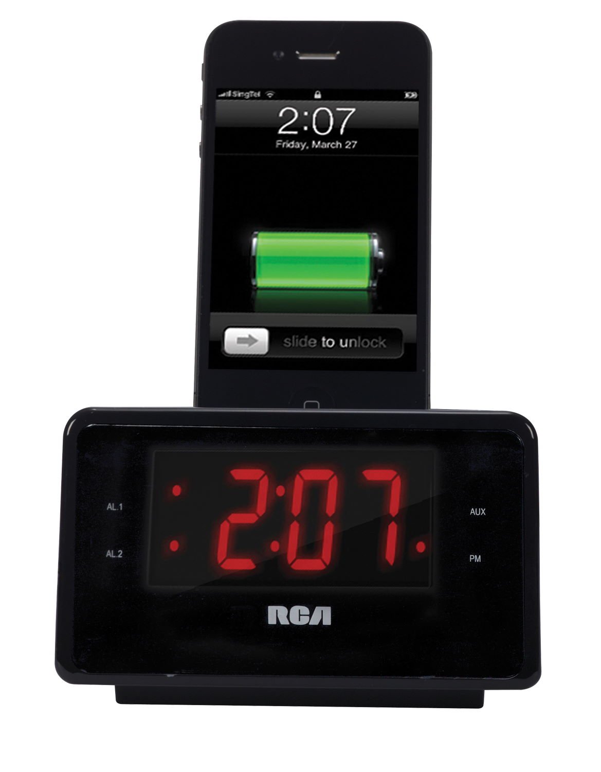 Amazon.com: RCA Dual Alarm Clock iPod Charging Station with Digital FM  Radio Tuner, Large LED Display, Flexible 30-pin iPod Docking Connector,  Sleep Timer, ...