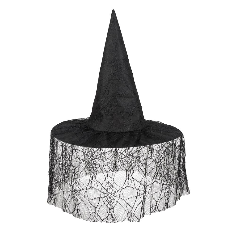 Boland - Witch Hat Seda with Veil for Adults, Black, One Size, 97002