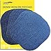 Zefffka Denim Iron on Jean Patches No-Sew Shades of Blue 9 Pieces Assorted Cotton Jeans Repair Kit 4-1/4