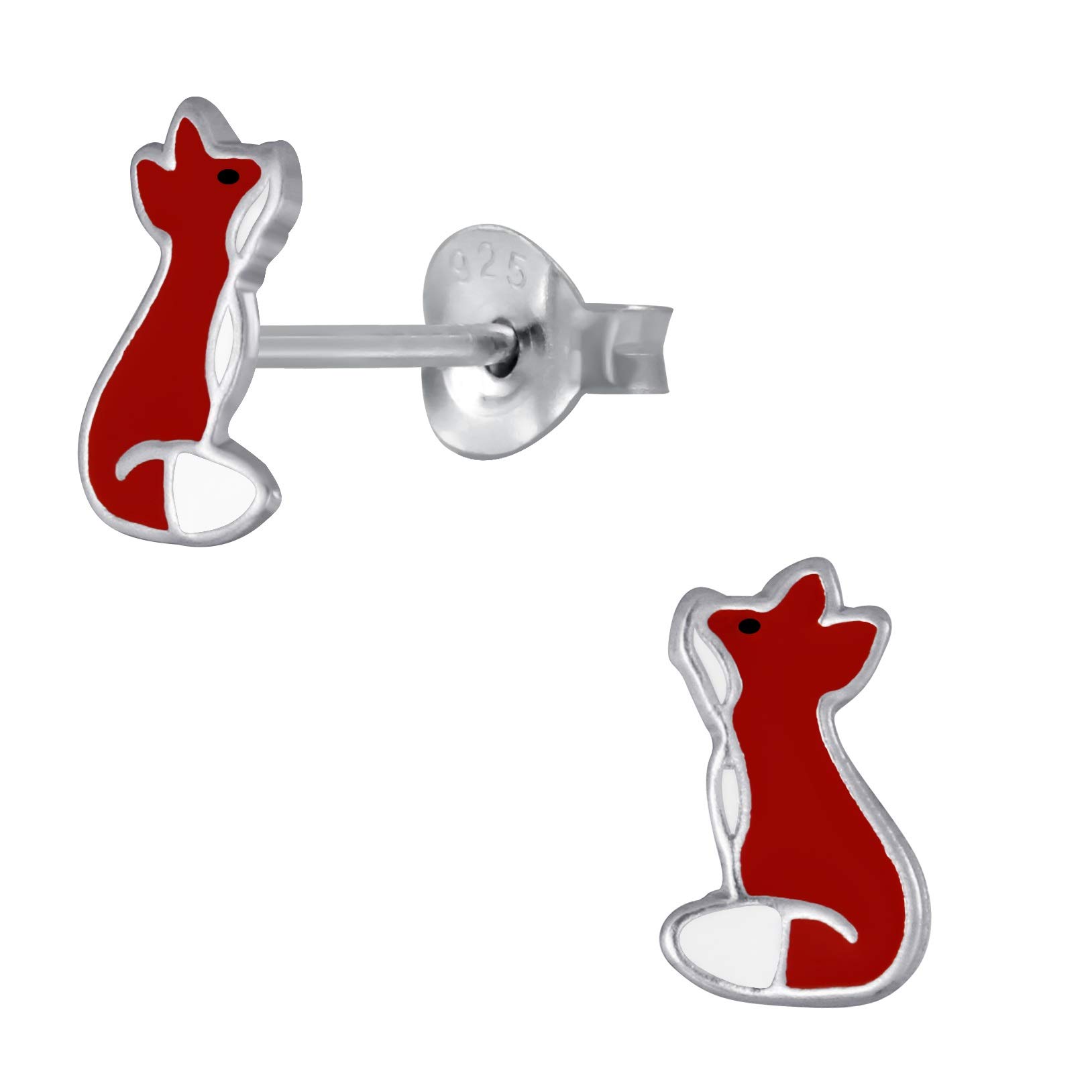 Sterling Silver Fox Earrings - Extra Small
