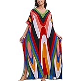 ELSCIRW Plus Size Kaftan Dress for Women Caftan Bathing Swim Cover Up Boho Beach Dress Lightweight Loungewear