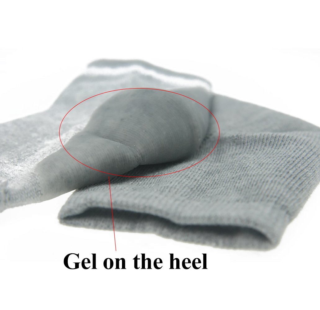 Makhry 2 Pairs Moisturizing Silicone Gel Heel Socks for Dry Hard Cracked Skin Open Toe Comfy Recovery Socks Day Night Care : Beauty