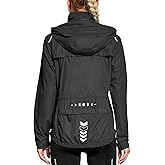 FitsT4 Sports Women's Cycling Running Jackets Lightweight Windproof Bike Windbreaker Reflective with Hooded