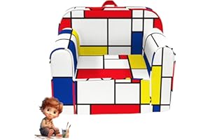 fond + found Cuddly Toddler Chair, Kids Snuggly-Soft Armchair,Kids Sofa Chair with Washable and Removable Cover,Toddler Foam Chair with Friendly Carrying Handle, Reading Couch for Boys and Girls