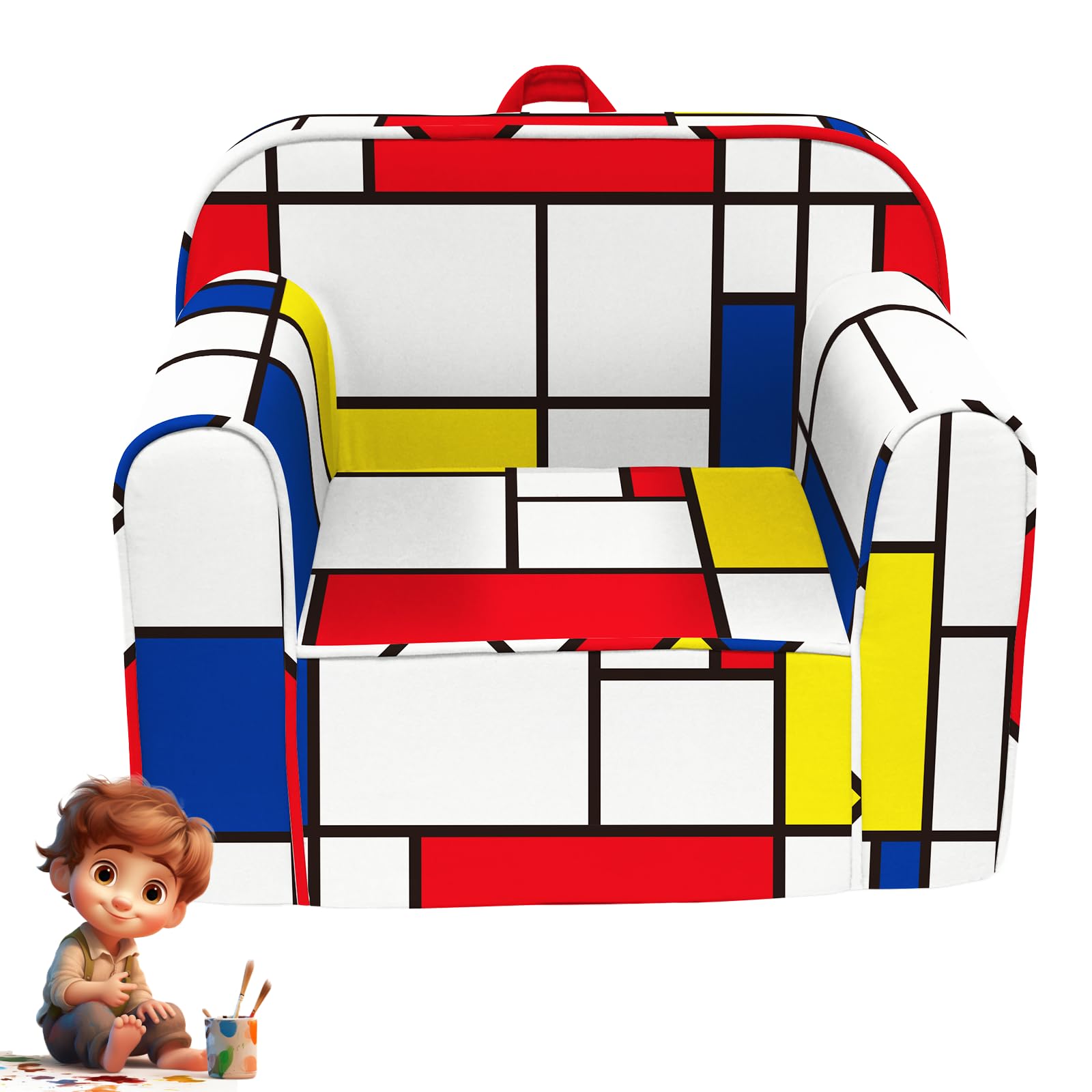 Photo 1 of fond + found Cuddly Toddler Chair, Kids Snuggly-Soft Armchair,Kids Sofa Chair with Washable and Removable Cover,Toddler Foam Chair with Friendly Carrying Handle, Reading Couch for Boys and Girls