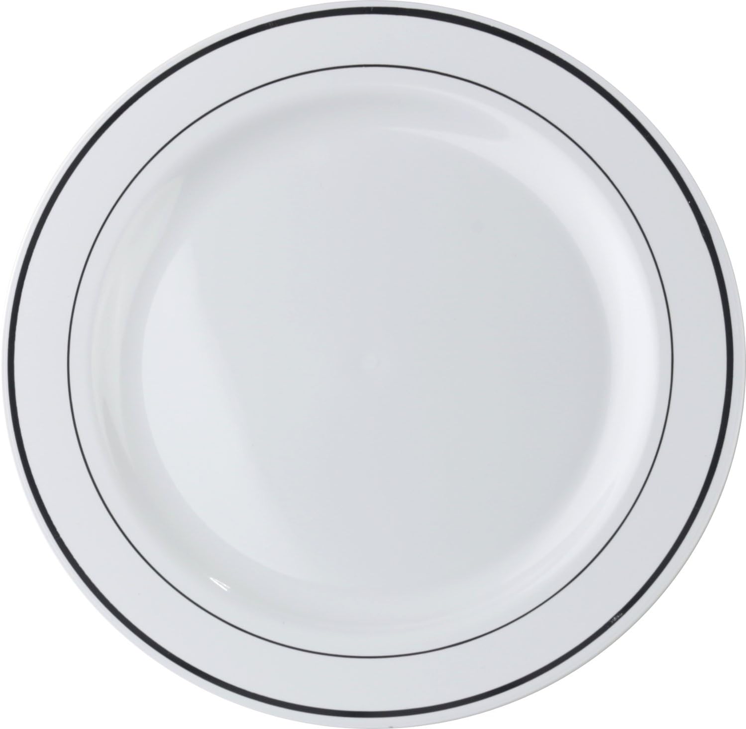 MOZAIK 20 White Silver Rim Plastic Plates 19cm BigaMart