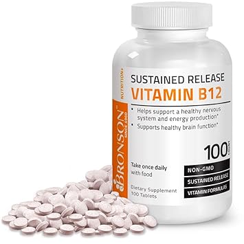 Bronson Vitamin B12 1000 Mcg Sustained Release Non Gmo Premium Formula 100 Tablets