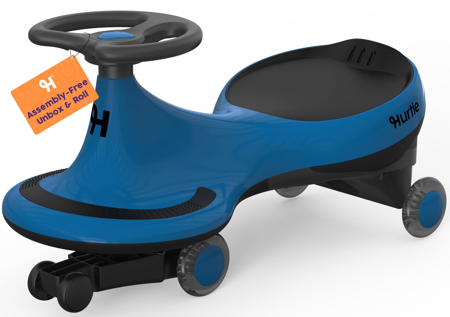 Hurtle Swing Ride On Car, Wiggle Car Toy for Kids, No Pedals, Batteries or Gears, Safe Toddler Ride On Toy with Twist & Go Motion, for Indoor & Outdoor Use, Suitable for Kids Above 2 Years, Blue