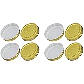 Toddmomy Bee Entrance Feeder 8pcs Perforated Metal Mason Jar Lid Beehive Waterer Honey Bee Canning Feeders Beekeeper Tools Drinking Beekeeping Equipments