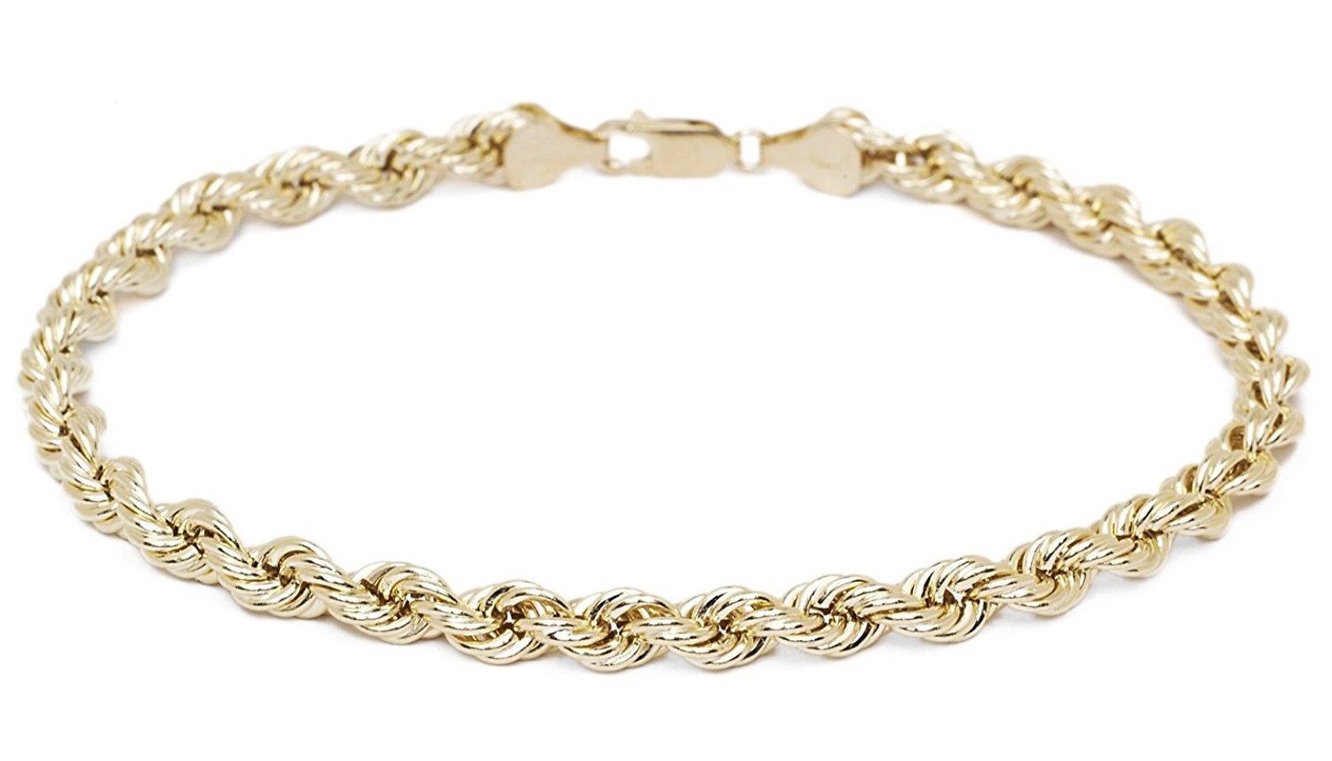 14 carat/585 gold cord bracelet, yellow/gold, 3.80 mm.Wide.