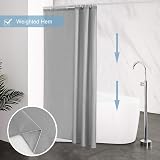 Furlinic Grey Shower Curtain Mould Proof Waterproof 120x180cm 47x72in view 4