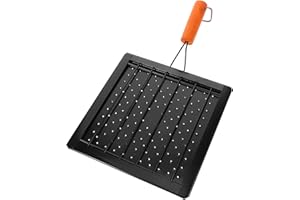 LOORGVEL Outdoor Camping Stove Toaster with Foldable Handle and Perforated Cooling Rack for Bread Baking and