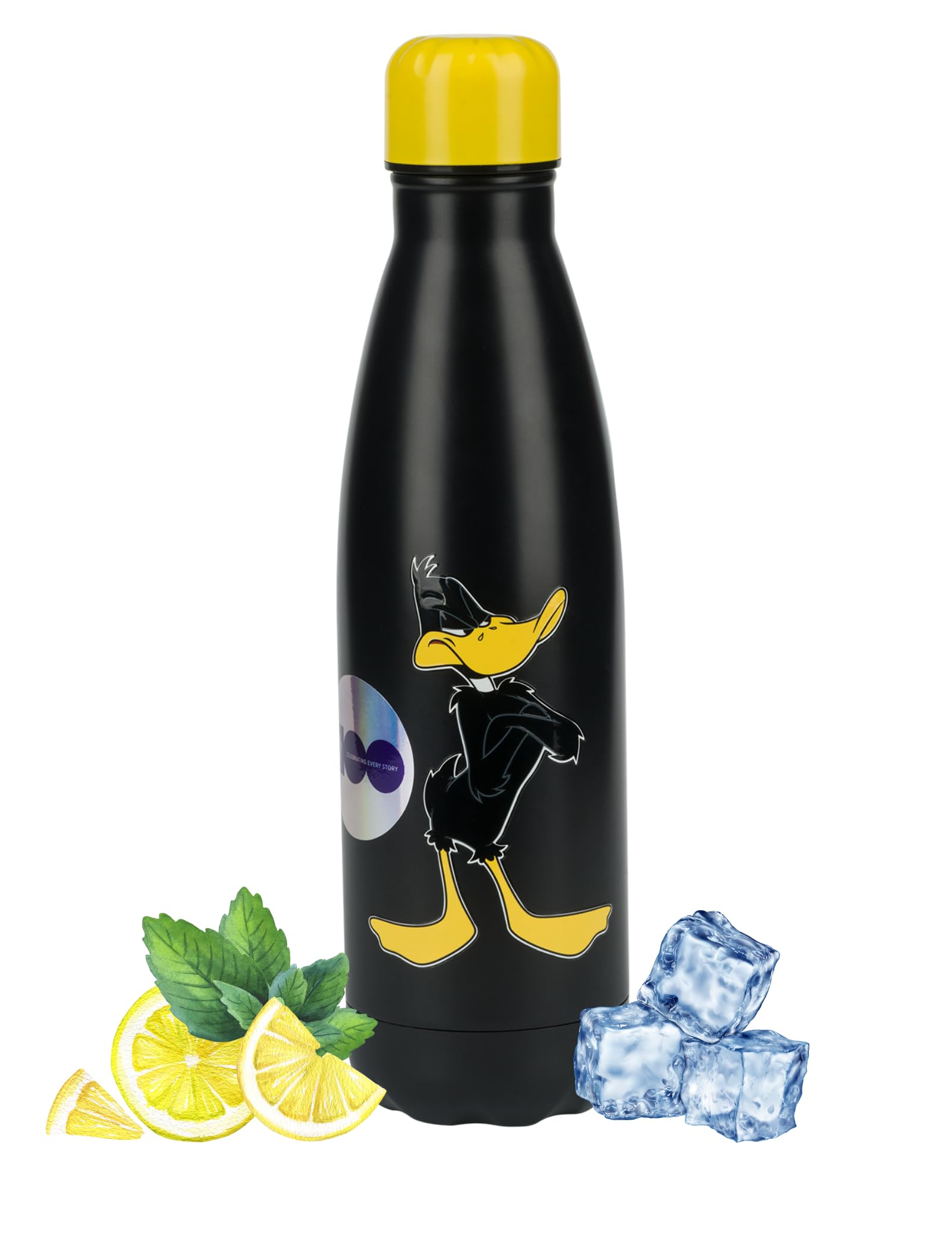 Warner Bros Daffy Duck Thermos Flask Water Bottle for Hot & Cold Drinks Stainless Steel BPA-Free Insulated Kids & Adults School Fitness Outdoor 500 ml