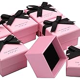 ShinyGift 24 Pcs Jewelry Gift Boxes Cardboard Jewelry Boxes Packaging Pink Square Gift Box for Ring Badge Brooch Earring Display (pink)