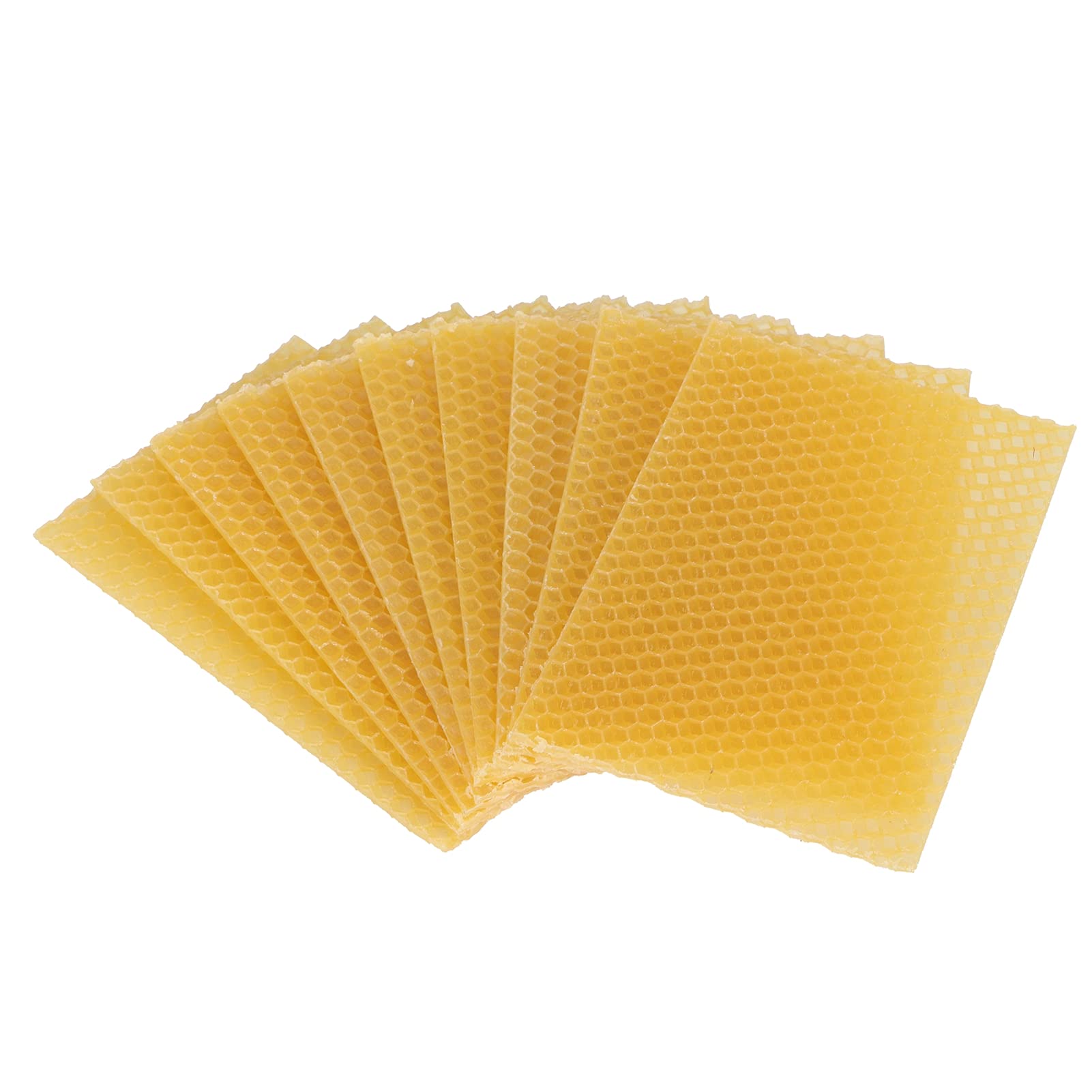 Photo 1 of 10Pcs Natural Beeswax Sheets Beeswax Honeycomb Sheets Wax Foundation Bee Hives Kit Beeswax Sheets for Candles Making Furniture Floor Polishing