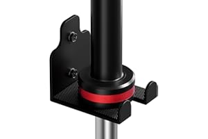 XZHXFX Barbell Wall Holder,Single Barbell wall Mount Hanger,Garage Gym Bar Wall Rack,Vertical Olympic Hanger wall Mount Rack,Space Saving Gym Accessory,Holds Under 33mm Bar Size(Black)