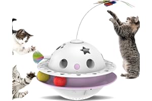 LCTROS Cat Toys 4-in-1 Interactive Electronic Cat Toy for Indoor Kitten, (Pink)