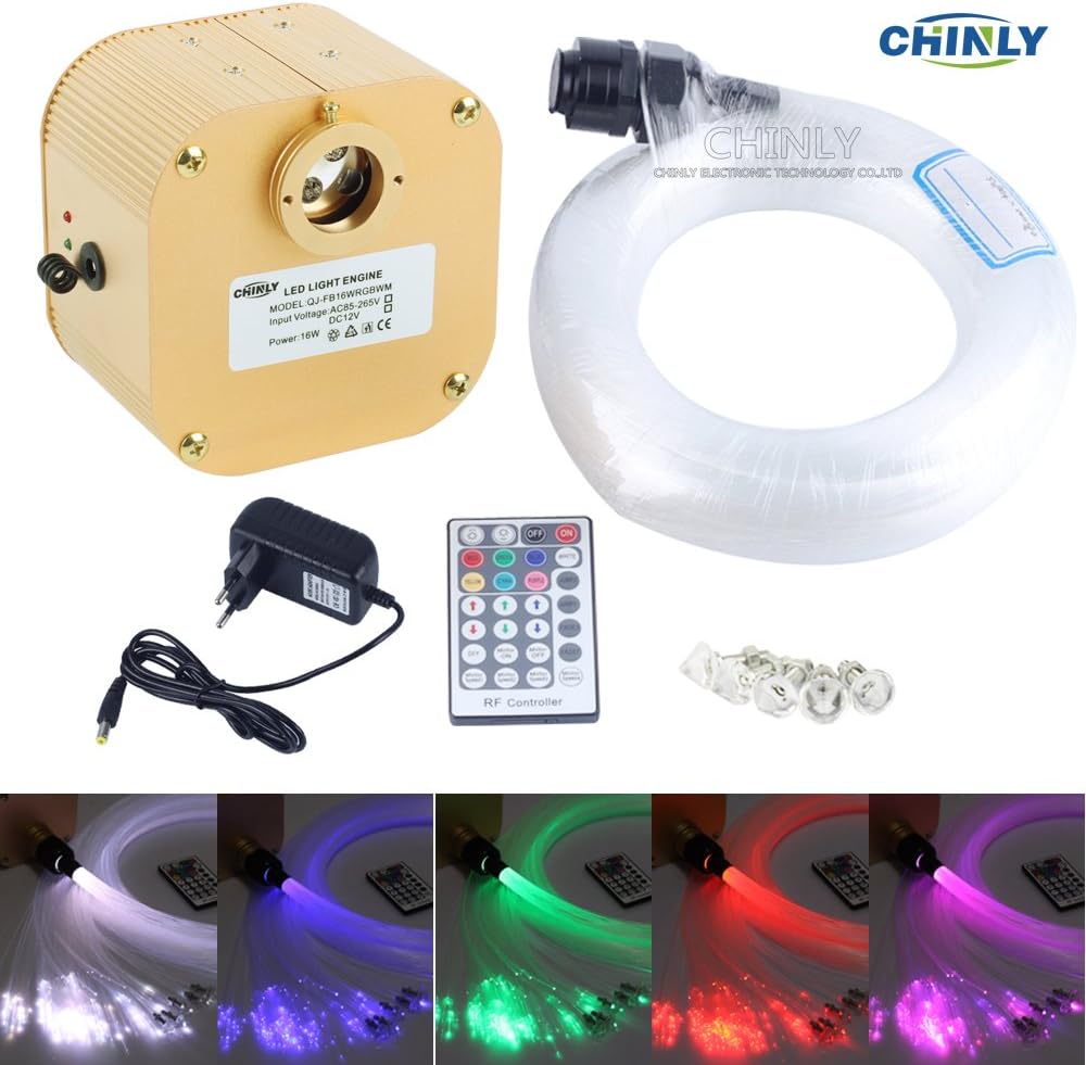 CHINLY 16W Blinkt RGBW Fernmotor LED Faseroptiklicht Stern-Decken