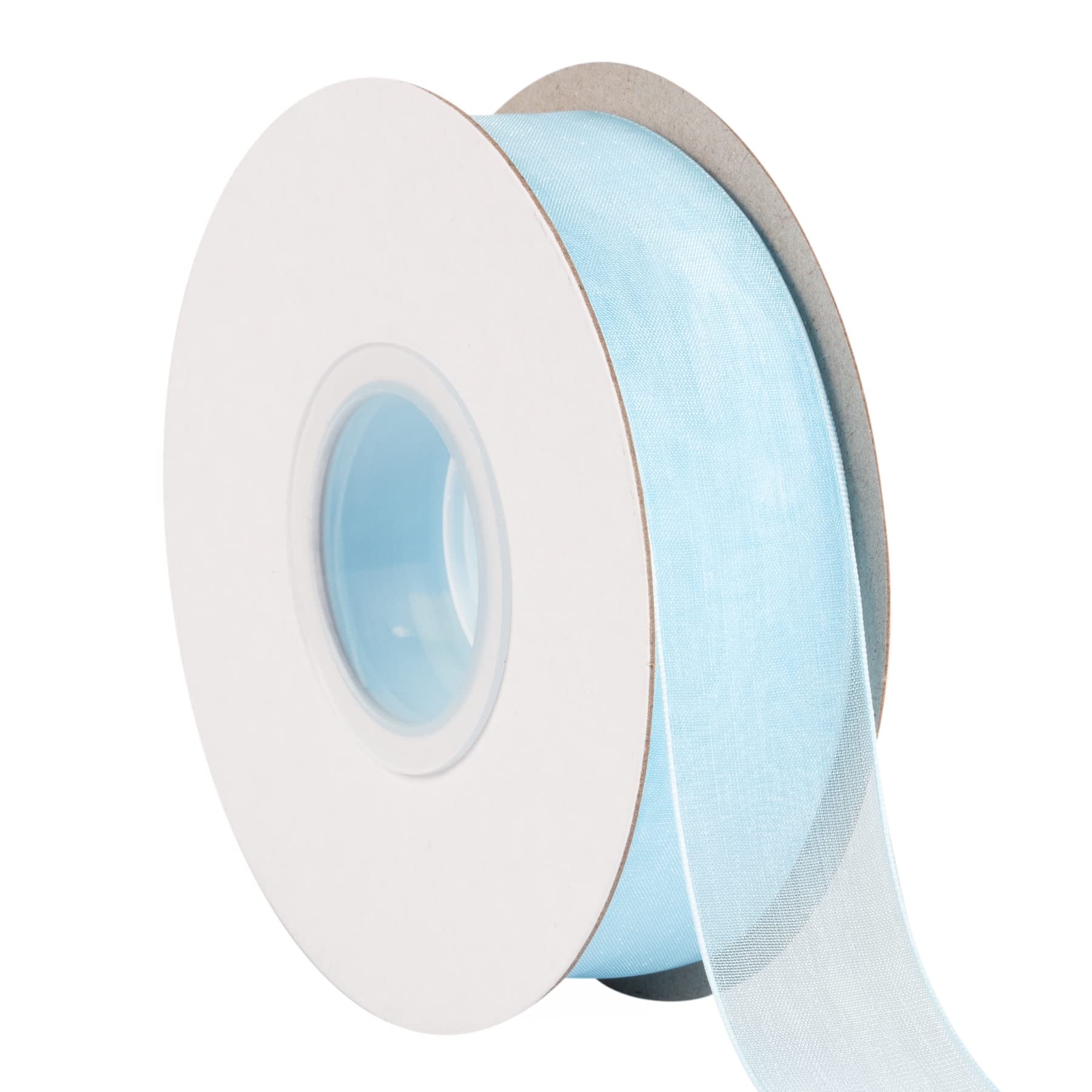 TEKDEERE 25mm Sheer Organza Ribbon,Blue Mist Shimmer Chiffon Ribbon for DIY Crafts Wedding Party Decorations, Gift Wrapping Bridal Bouquets (45M) โ image 1