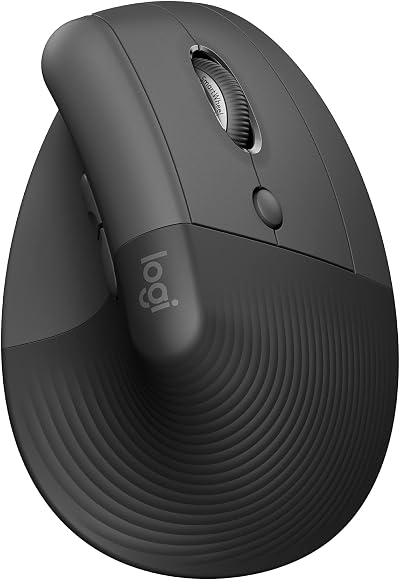 Logitech Lift Vertical Ergonomic Mouse Wireless Graphite USB Receiver Bluetooth