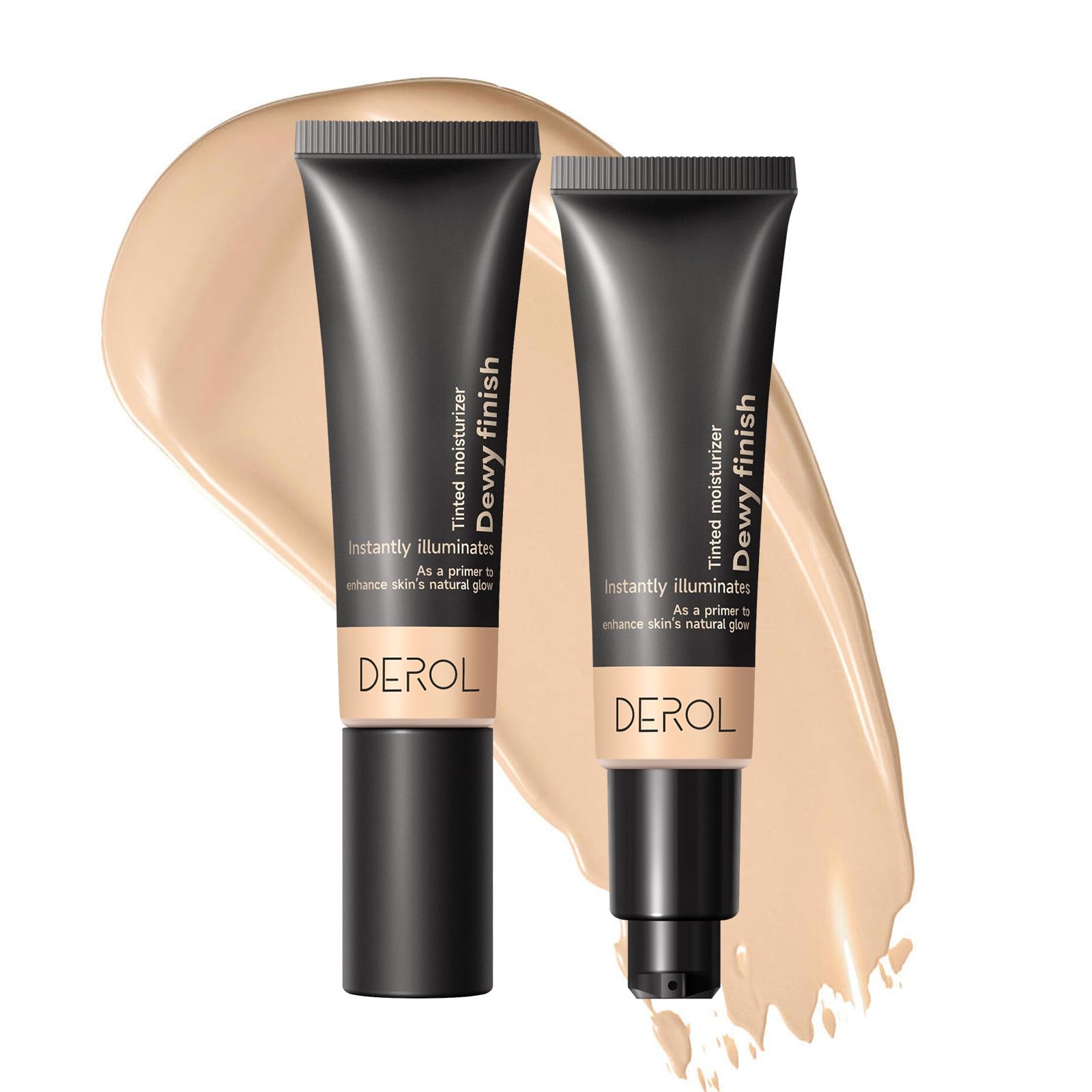 Matte Tinted Moisturizer Foundation Primer - 2-IN-1 Hydrating Tinted Cream - Dewy Finish Cream Foundation and Lightweight Face Primer (02, 30ml)