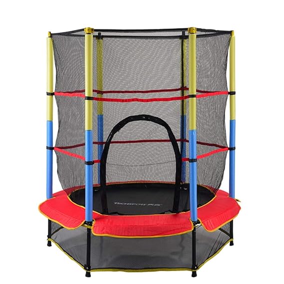 Jiasj Mini Trampolin Kleines Trampolin mit Sicherheitsnetz elastisches Seil Trampolin, Durchmesser 140 cm Tragfähigkeit 50 kg