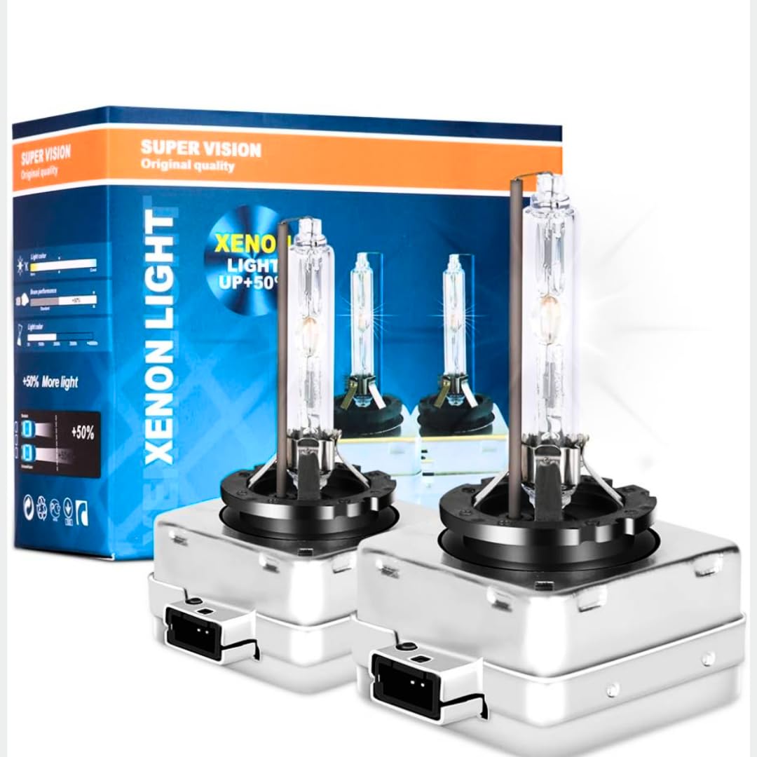 D1s Xenon Bulb D1s Hid Headlight Bulb D1 s Headlight Bulbs 35w 6000k White Low Beam Replacement Bulb Super Bright P68 Waterproof Pack of 2 D 1s