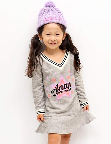 Amazon Anap Kids アナップ キッズ ワンピース ラインリブ裾フレアワンピース ピンク 130 女の子 ワンピース チュニック 通販